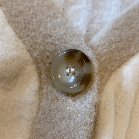 Jessica Simpson nylon uber soft button up cream and sand ribbed sweater shirt M - Picture 7 of 8